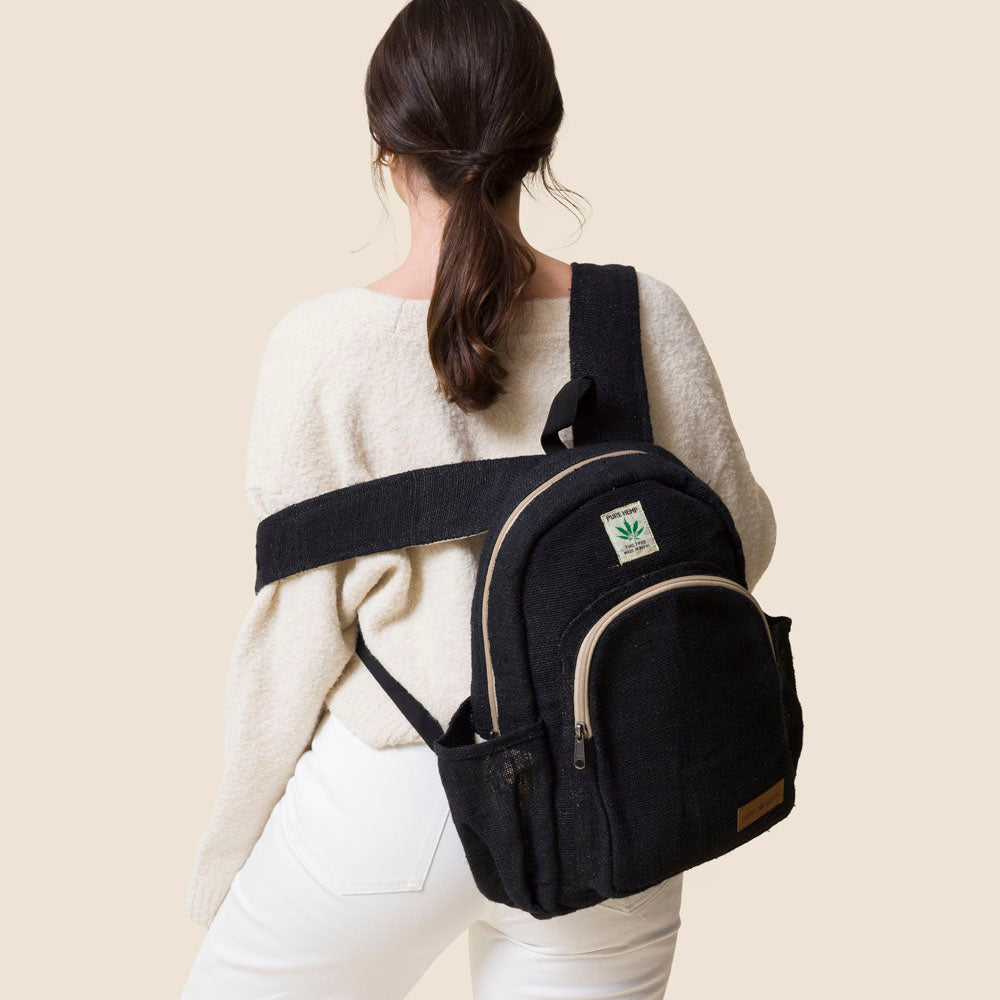 Black discount hemp backpack